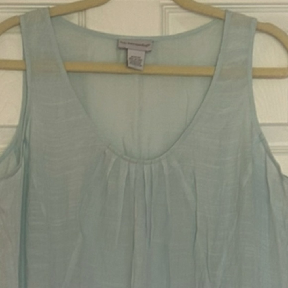 Soft Surroundings Baby Blue Lightweight Rayon Tunic Tank Top Large Style 25645 - Picture 3 of 7